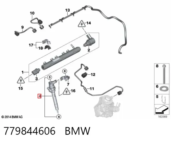 Injetor de injeção de combustível 779844606 BMW