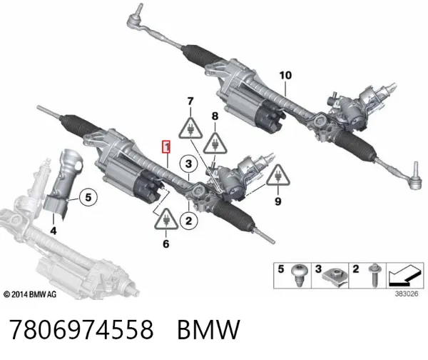 Cremalheira da direção 7806974558 BMW