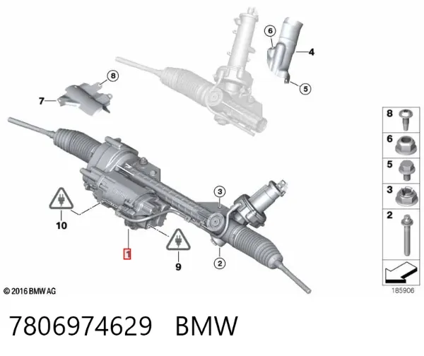 Cremalheira da direção 7806974629 BMW