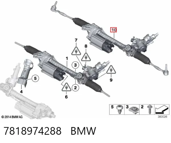 Cremalheira da direção 7818974288 BMW