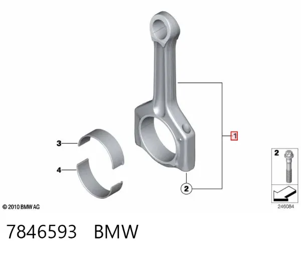 Biela de pistão de motor 7846593 BMW