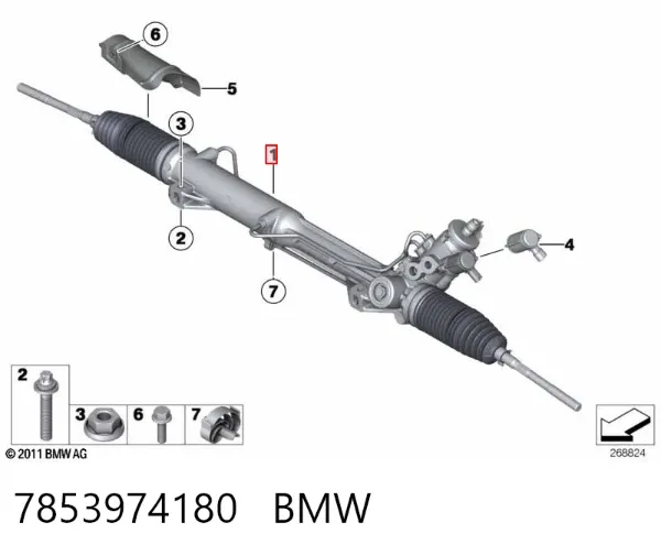 Cremalheira da direção 7853974180 BMW