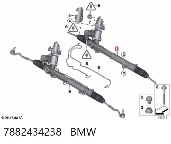Cremalheira da direção 7882434238 BMW