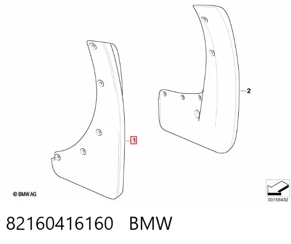 Protetores de lama dianteiros, kit BMW X5 E70