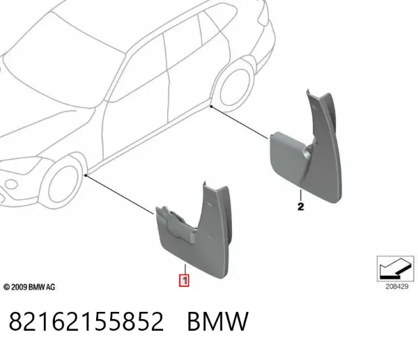 Protetores de lama dianteiros, kit BMW X1 E84