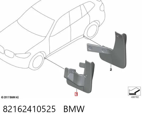 Protetores de lama dianteiros, kit 82162410525 BMW