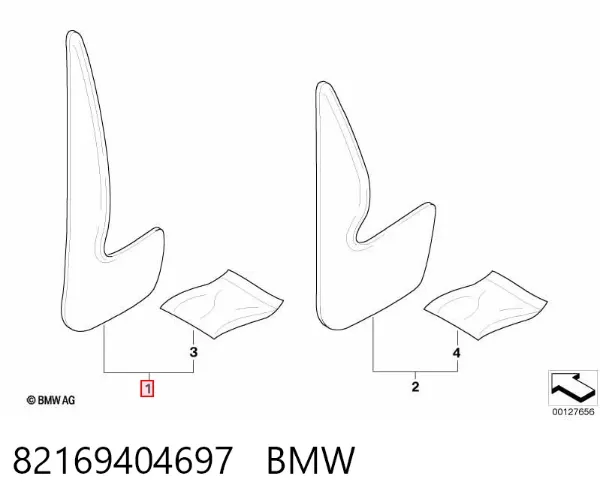Protetores de lama dianteiros, kit BMW 7 E38