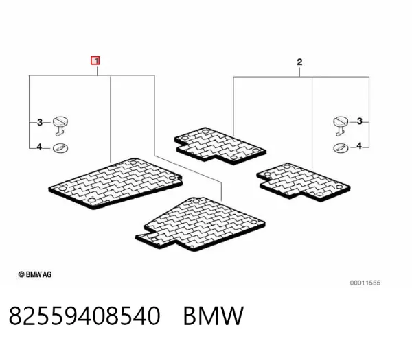 Tapete dianteiro, kit de 2 un. 82559408540 BMW