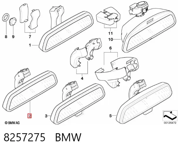 Espelho de salão interno 8257275 BMW