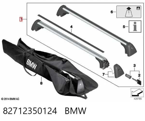 Travessas de porta-malas do teto, kit 82712350124 BMW