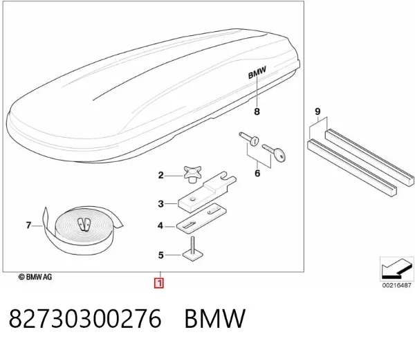 Porta-malas do teto 82730300276 BMW