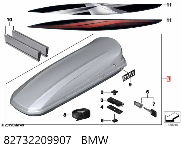 Porta-malas do teto 82732209907 BMW