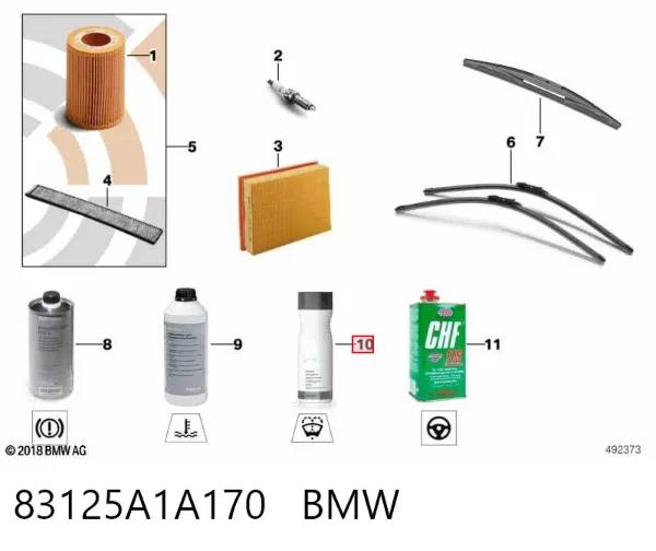 Limpador dos vidros 83125A1A170 BMW