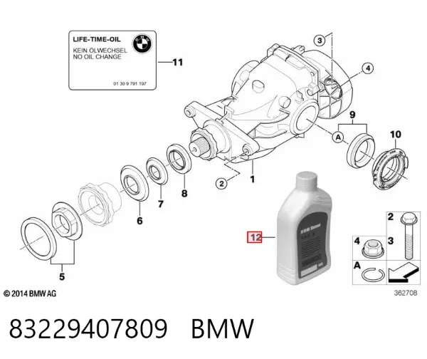 Óleo de transmissão 83229407809 BMW