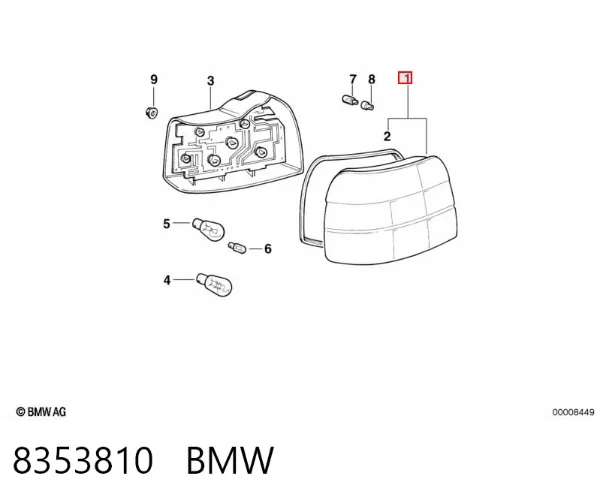 Lanterna traseira esquerda 8353810 BMW