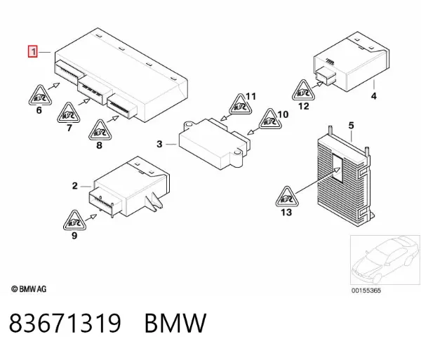Unidade de conforto 83671319 BMW
