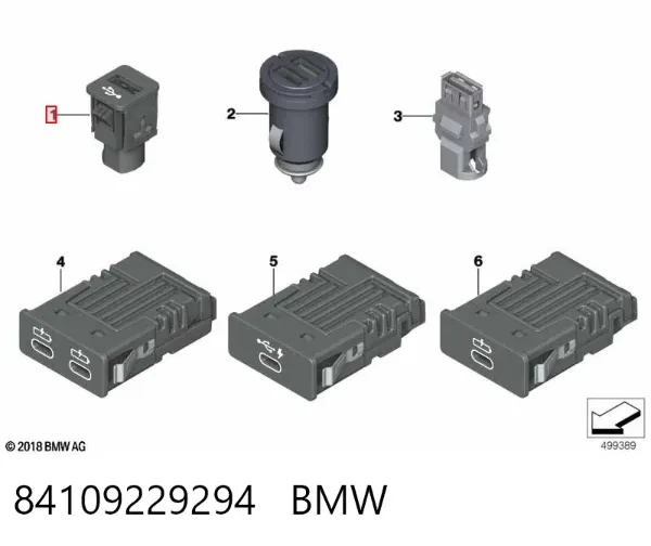 Concentrador USB 84109229294 BMW