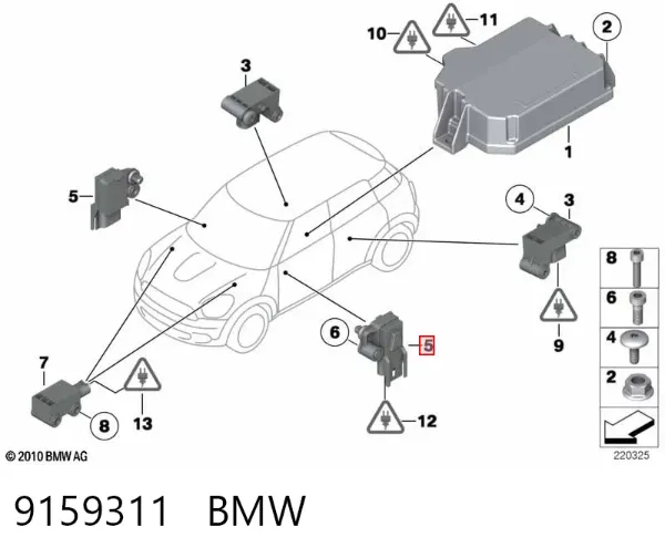 Sensor AIRBAG dianteiro 9159311 BMW