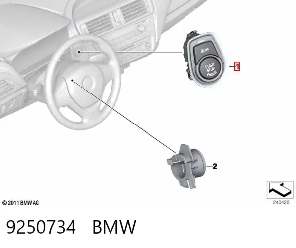 Botão de arranco de motor 9250734 BMW