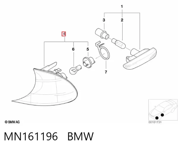 Pisca-pisca esquerdo MN161196 BMW