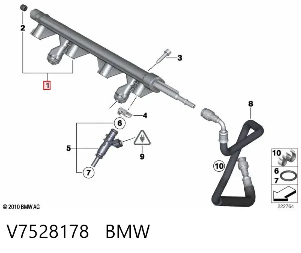Distribuidor de combustível (rampa) V7528178 BMW