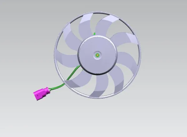 Ventilador elétrico de esfriamento montado (motor + roda de aletas) direito 5Q0959455AH VAG
