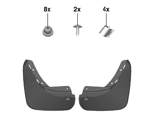 Protetores de lama traseiros, kit Audi Q3 8UB, 8UG