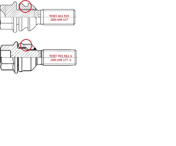 Parafuso de roda WHT002529 VAG