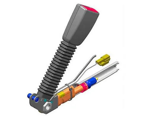 Barra (fecho) dianteira de fixação da correia de segurança 98135293XT Peugeot/Citroen