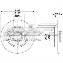 Disco do freio traseiro Citroen C3 2 A51