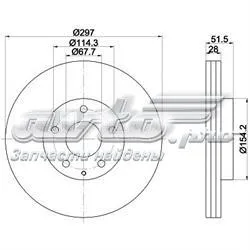 Disco do freio dianteiro Mazda CX-5 1 KE, GH