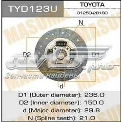 Disco de embraiagem TYD123U Masuma