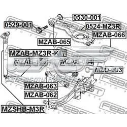 Bloco silencioso de amortecedor traseiro Ford Focus 2 DA, FFS, DS
