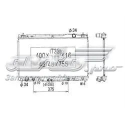 Radiador de esfriamento de motor PL011253 Koyorad