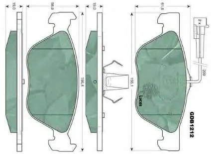 Sapatas do freio dianteiras de disco 71713143 Fiat/Alfa/Lancia