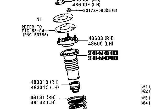 Bota de proteção de amortecedor dianteiro 4815722040 Toyota