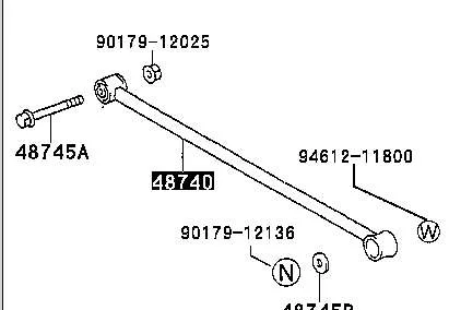 Barra Panhard de suspensão traseira 4874016080 Toyota