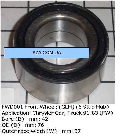 Rolamento de cubo dianteiro 4397498 Chrysler