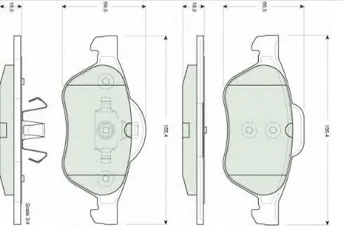 Sapatas do freio dianteiras de disco Renault Laguna 2 BG0, BG1