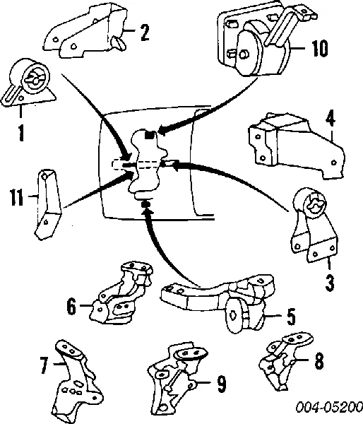 Coxim de transmissão (suporte da caixa de mudança) MB581028 Mitsubishi