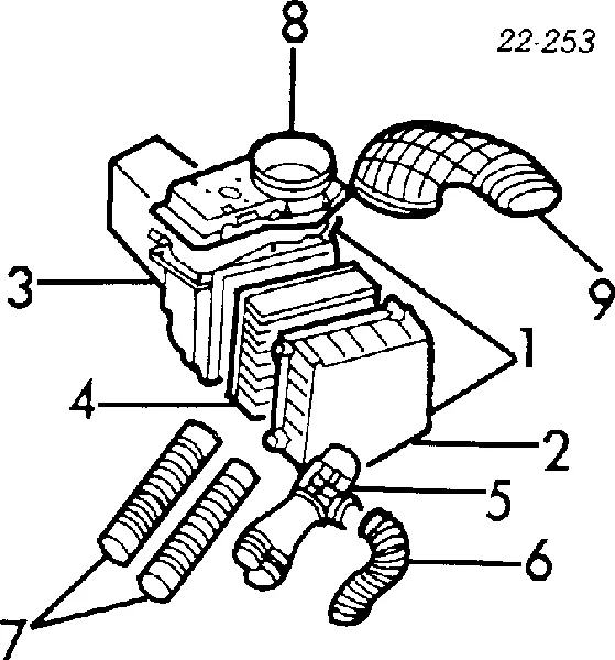 Cano derivado de ar do medidor de consumo do ar para Audi 100 (44, 44Q, C3)