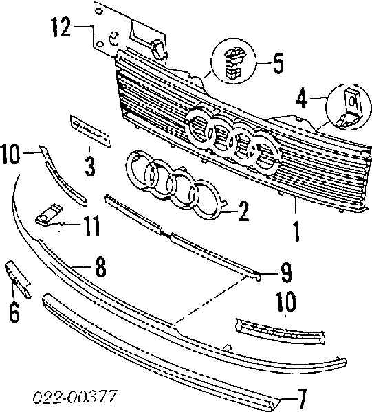 Grelha do radiador Audi 80 B4