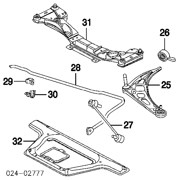 Viga de suspensão dianteira (plataforma veicular) ZRZBM000 NTY
