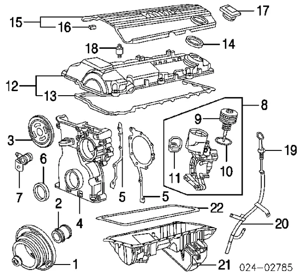 Tampa de válvulas 11127512839 BMW