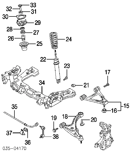 Viga de suspensão dianteira (plataforma veicular) Mazda RX-8 SE