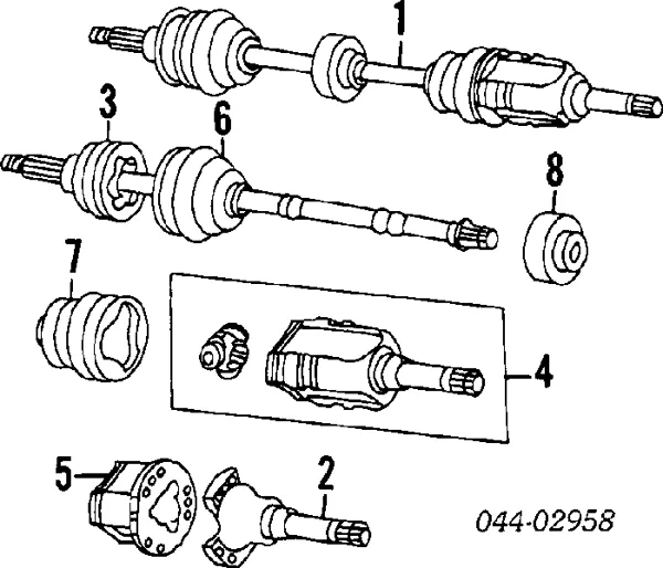 Semieixo (acionador) dianteiro esquerdo 4347039145 Toyota