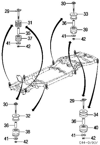 Parafuso do coxim de chassi de carroçaria 5221735191 Toyota