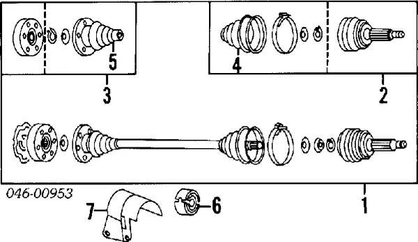 Junta homocinética externa dianteira Volkswagen Caddy 1 14
