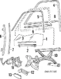 Motor de acionamento de vidro da porta dianteira direita Volkswagen Passat 3A2, 351, 312
