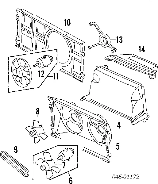 Ventilador elétrico de esfriamento montado (motor + roda de aletas) 1H0959455 VAG
